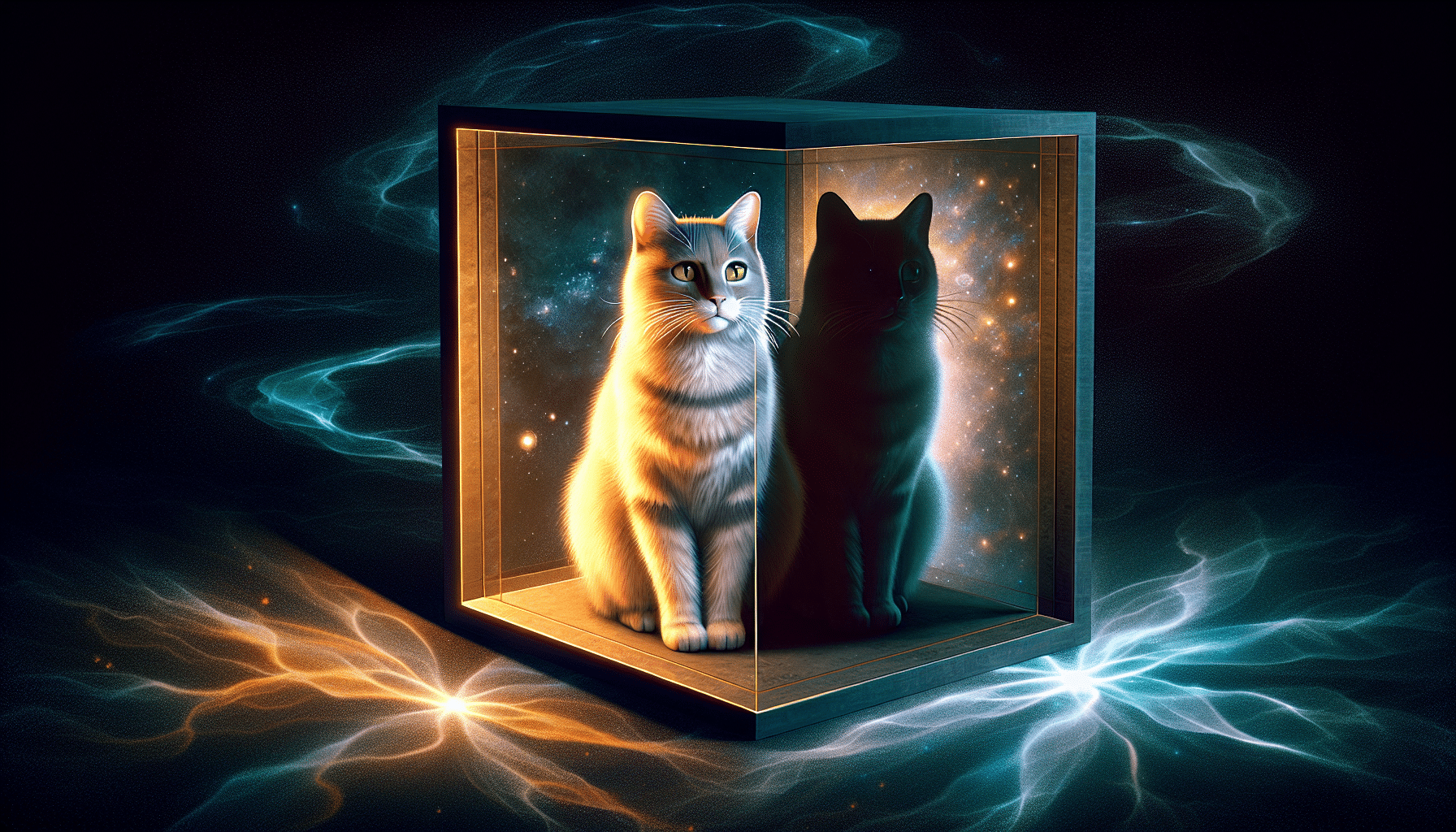 Illustration of Schrödinger’s Cat thought experiment